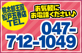 桃太郎王国松戸五香店TEL 047-712-1049